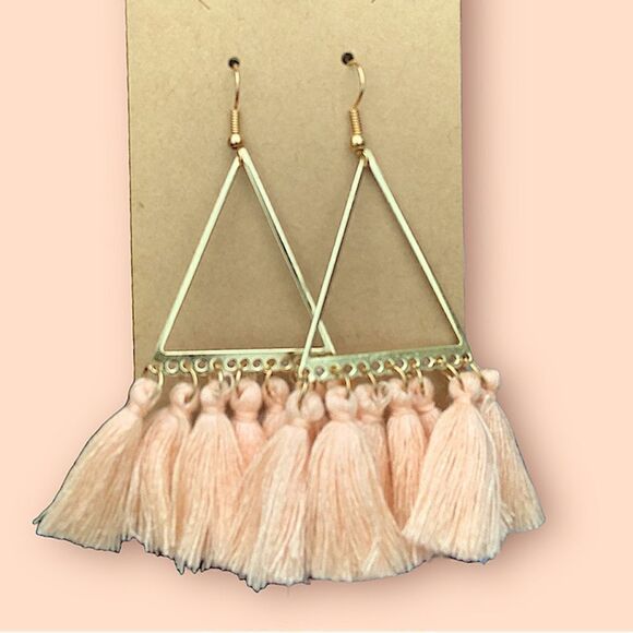 Peach Tassel Earrings  - Picture 1 of 5
